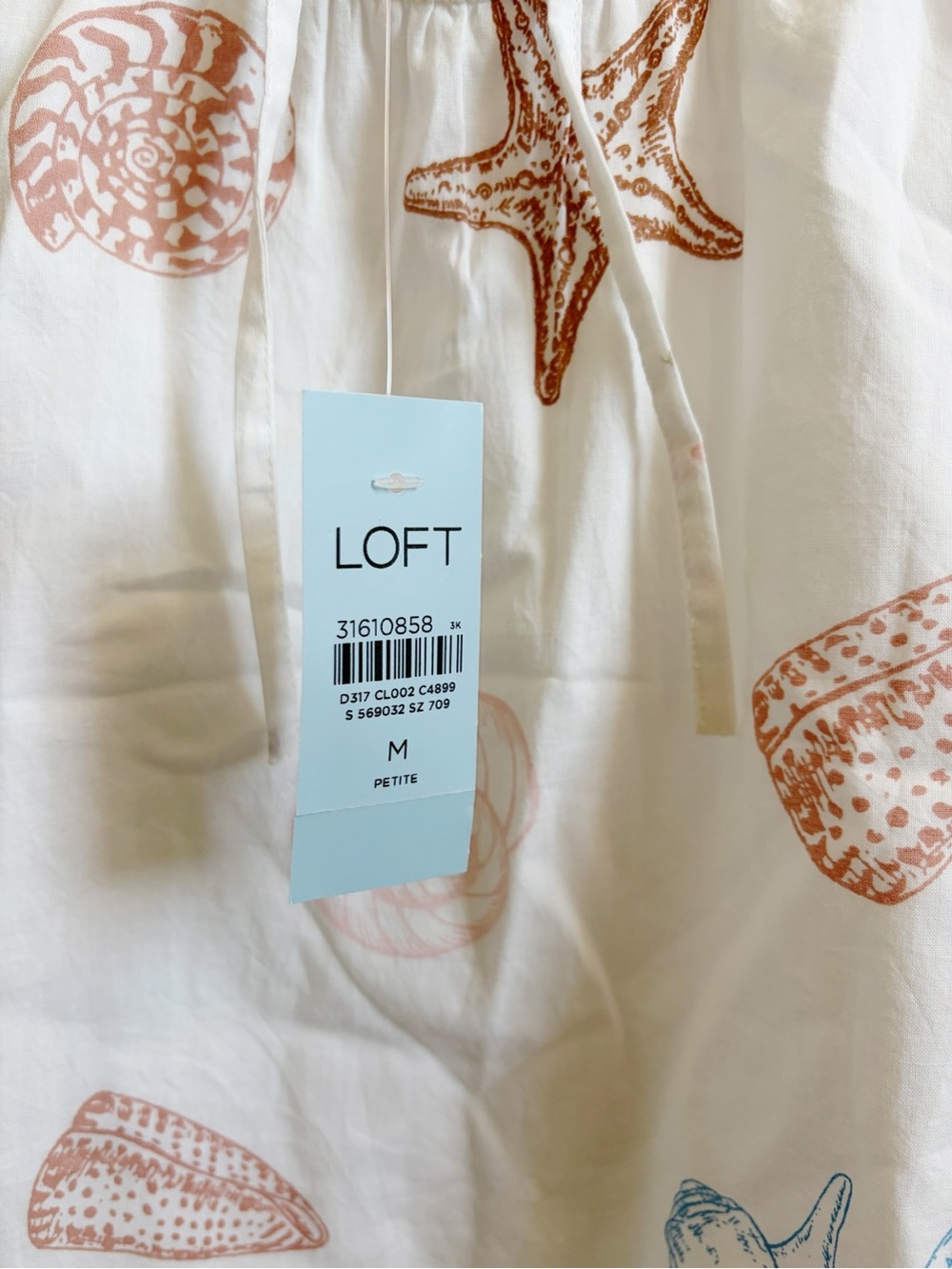 LOFT White Seashell Print Sundress with Blue & brown Accents - Picture 5 of 7